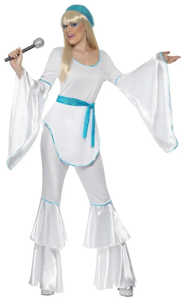 Disfraces en Pareja de ABBA Años 70 Azul y Blanco Abba Disfraces Simon