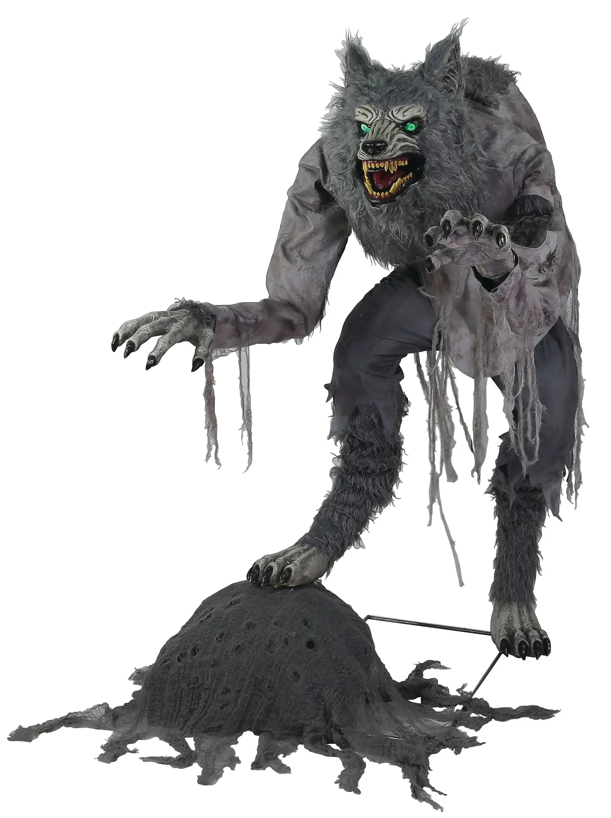 Hombre Lobo Terrorífico con Movimiento, Luz y Sonido Decoración Halloween Palmer