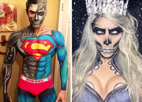 Maquillaje de Superman y Reina Blanca